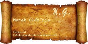 Marek Glória névjegykártya